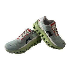 On Running Athletic Shoes in Green and Gray